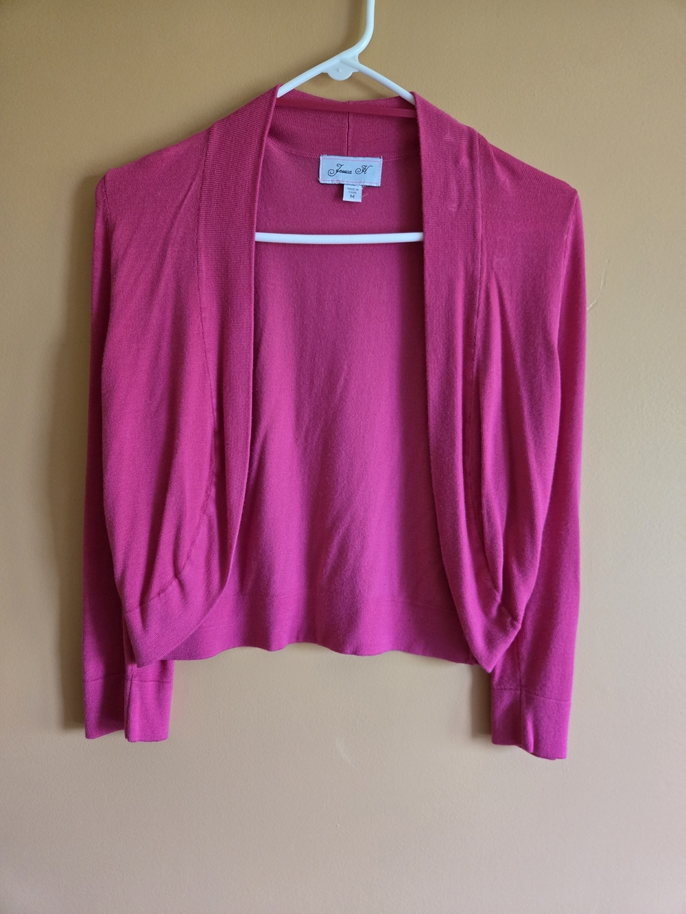 Jessica H. Fuchsia Open-Front Sweater Cardigan